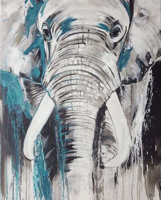 Elephant #3 - Large Painting 80x100 cm