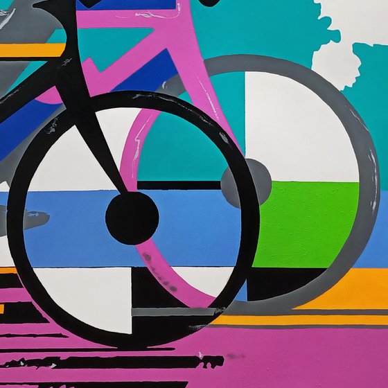 Bright Abstract Cyclists