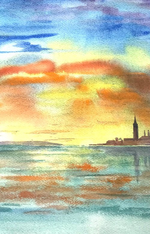 Vivid dawn at Venice lagoon by Brian Tucker