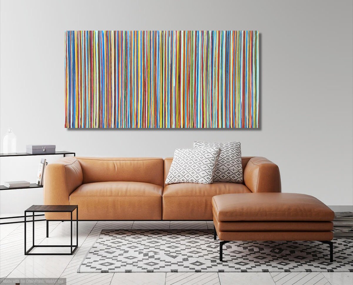 Abstract Acrylic Painting By Carla Sa Fernandes, 79 X 39, The Emotional Creation #327, Original Artwork