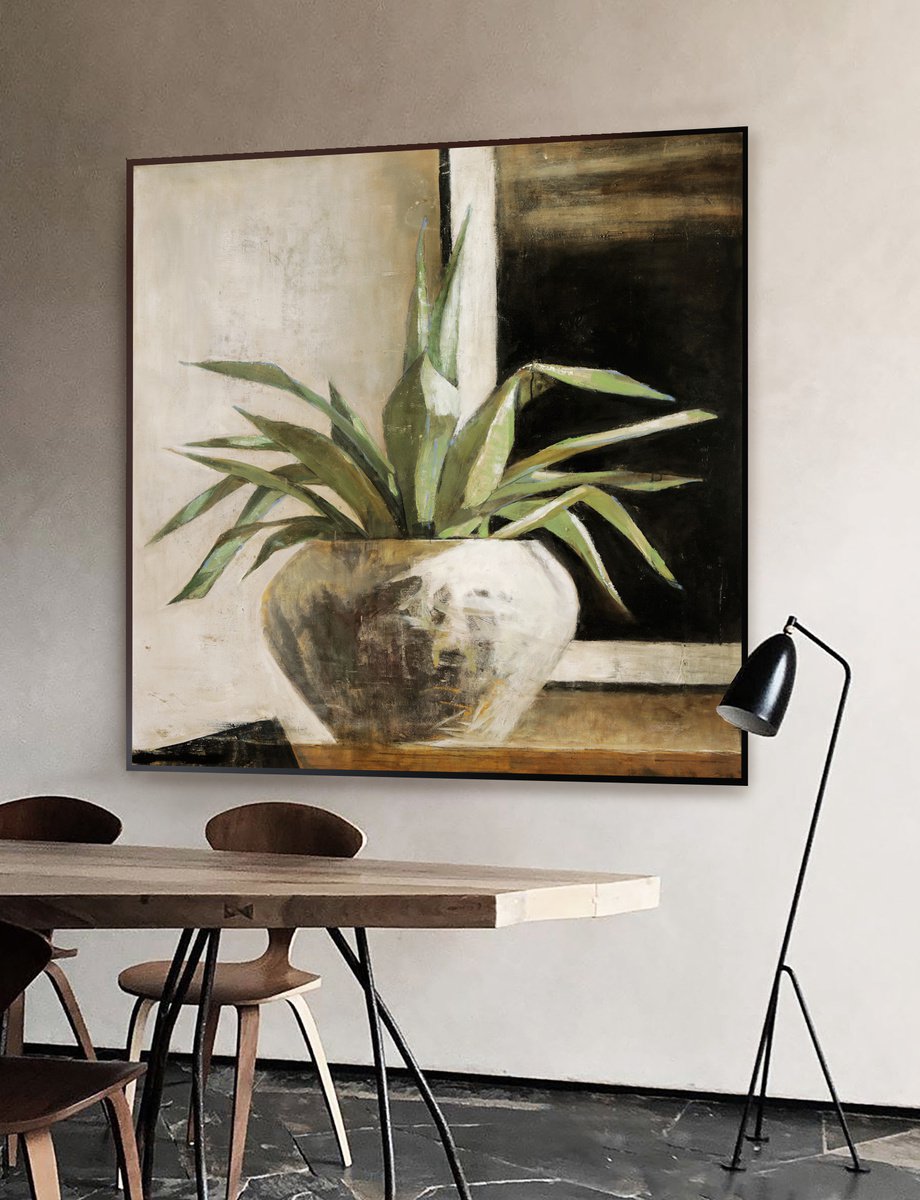 Modern still life 48x48 in 122x122 cm by Bo Kravchenko by Bo Kravchenko