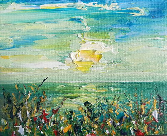 Morning Sun - mini oil on canvas