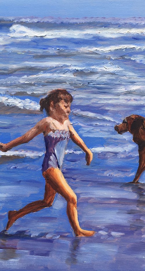 Running with wet dogs by Elena Sokolova