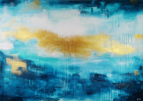 FLOATING GOLD #7 - Large abstract Seascape