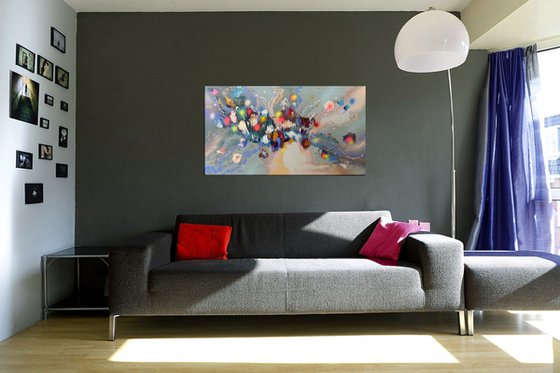 "Morning Flower Melodies", LARGE Painting