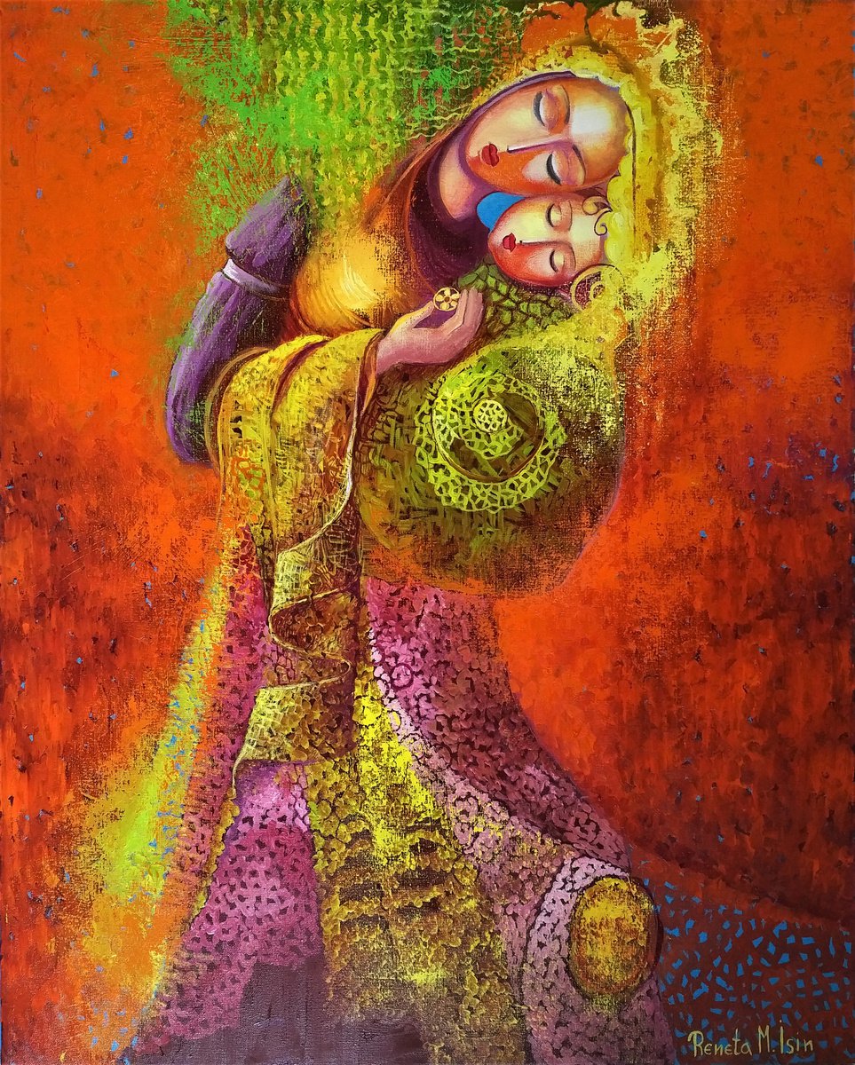 Impressionistic Portrait Oil Painting By Reneta Isin, 31 X 39", " Genesis ", Original Artwork