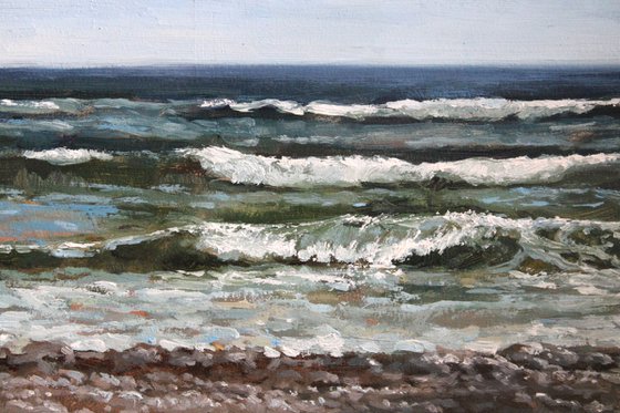 Pebble coast. 40x30 cm.