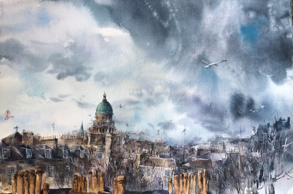 Roofs of Edinburgh #4 by Larissa Rogacheva
