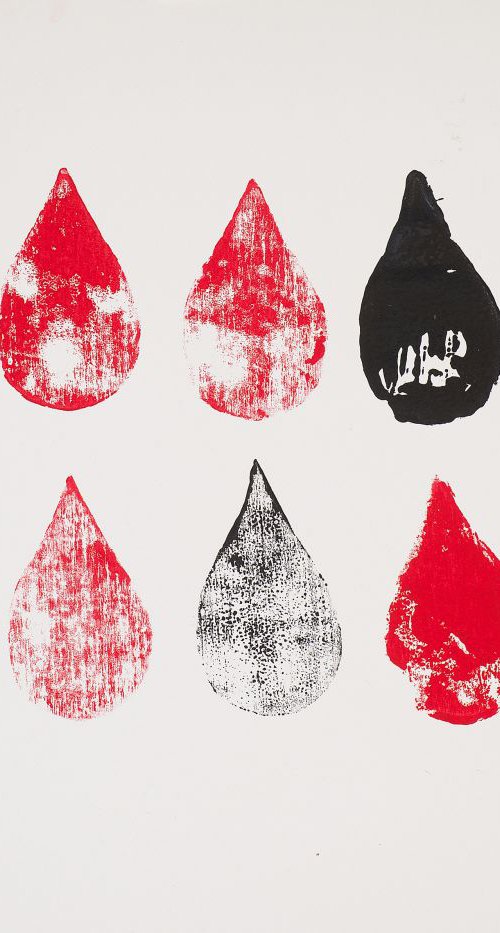 Red & Black Raindrops by Rennie Pilgrem