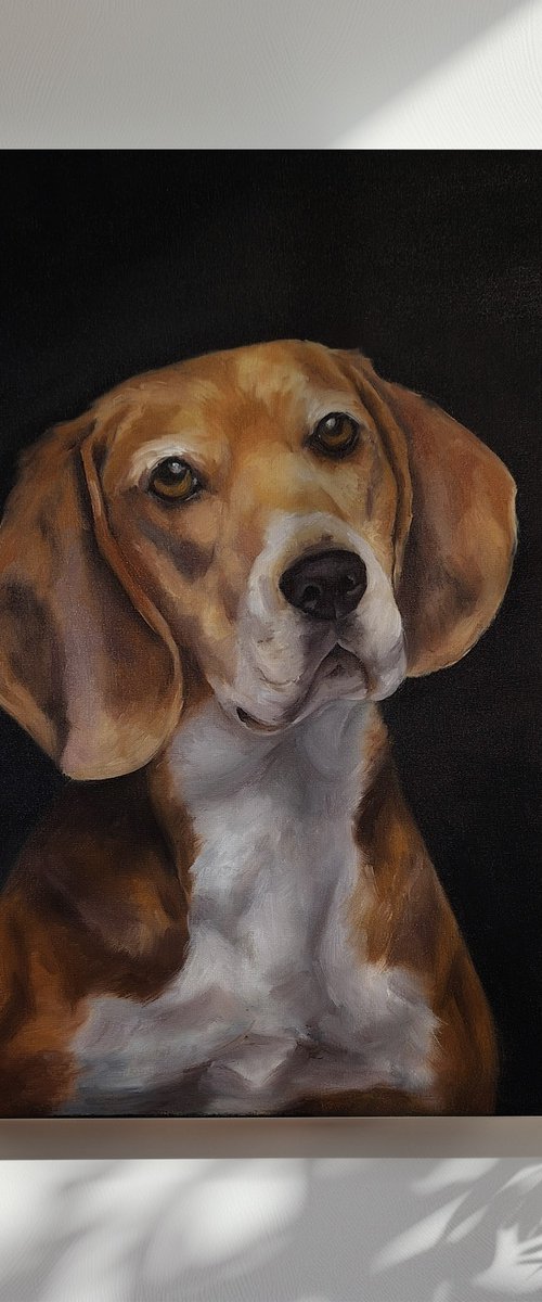 Dog Oil Painting by Mariana Maia