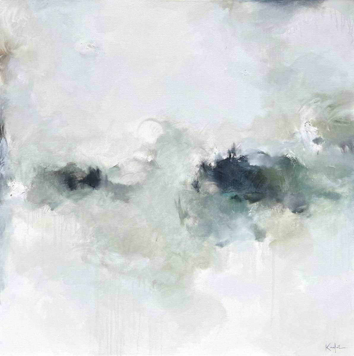 Abstract Oil Painting By Nicholas Kriefall, 48 X 48", Into The Fret, Original Artwork