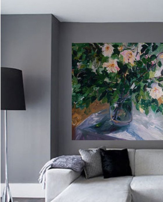 Roses from my garden. 100x100cm