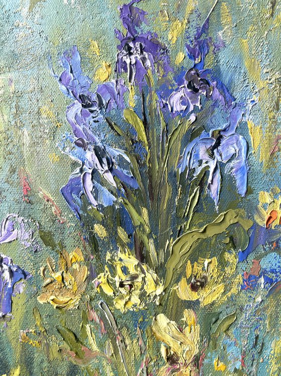 Among Irises and Zinnias