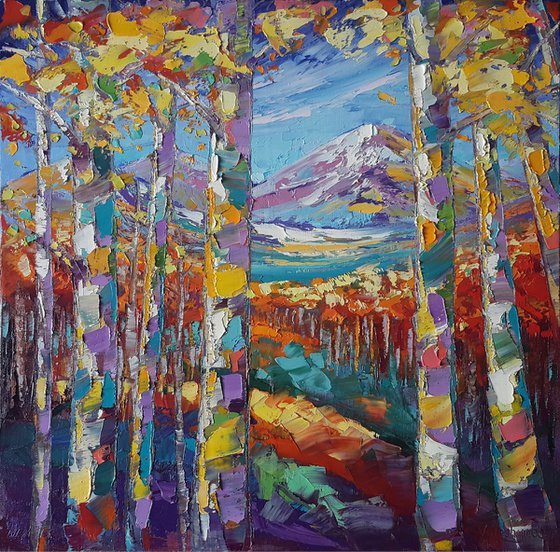 Landscape with birches