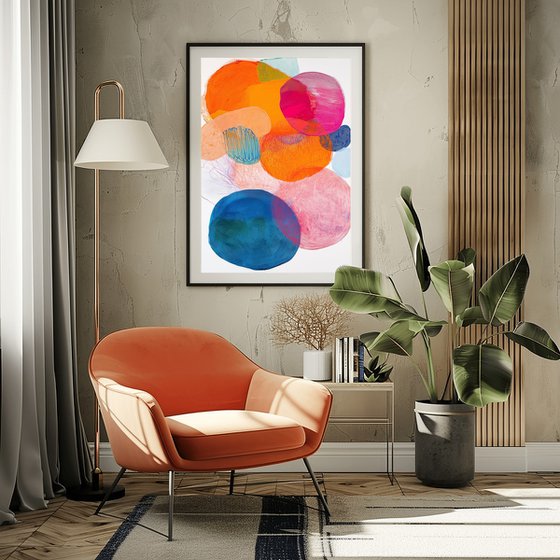 Blue and Orange on White