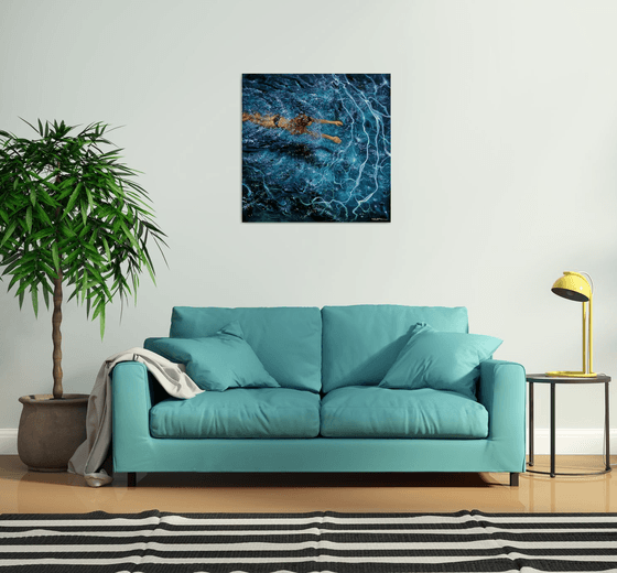 Girl swimming8, 32x32 in