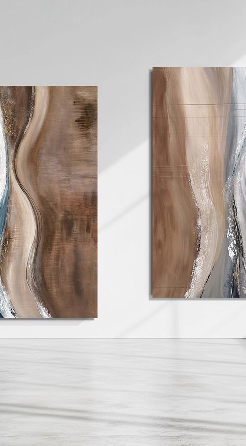 Parallel Currents Diptych by Tatiana Malinovscaia