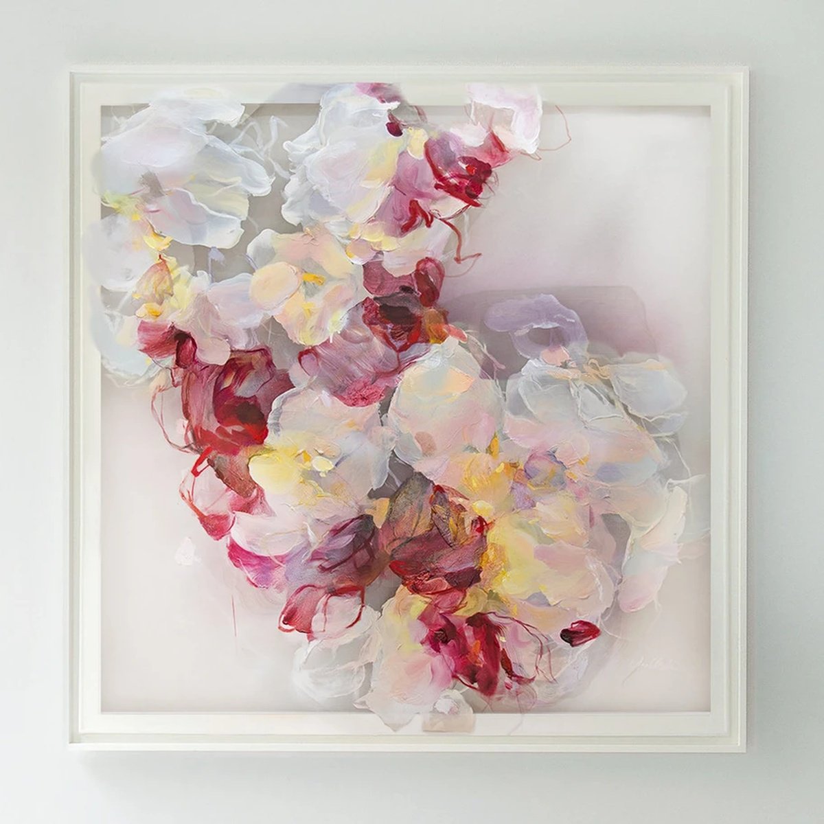 Abstract Acrylic Painting By Anna Maiko, 41 X 41, Red Ruta, Original Artwork