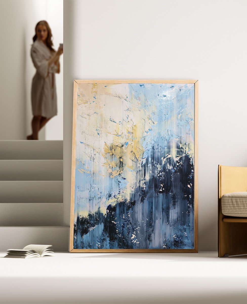 Abstract Acrylic Painting By Alex Senchenko, 39 X 59, Abstract 2562, Original Artwork