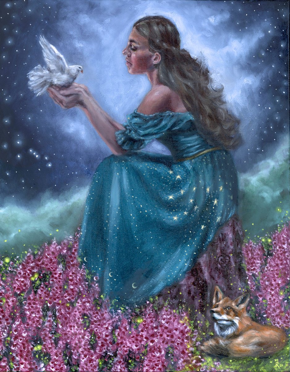 Impressionistic Portrait Oil Painting By Regina Mailloux, 11 X 14", "Fox Hollow - The Secrets Of Foxglove Glen", Artfinder