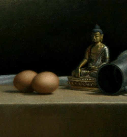 Still Life with Eggs & Buddha by Marcus Callum