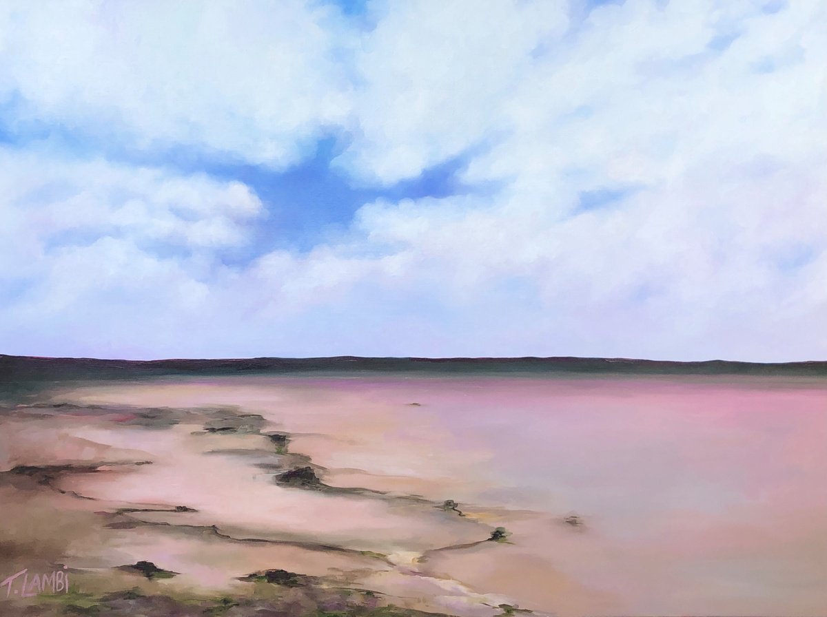 Photorealistic Landscape Oil Painting By Trisha Lambi, 61 X 49", Without Expectation, Original Artwork