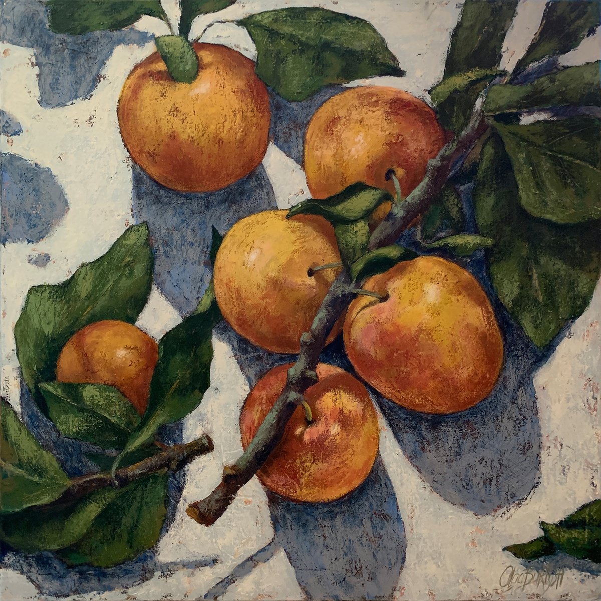 Yellow plums have blue shadows by Olga Bartysh