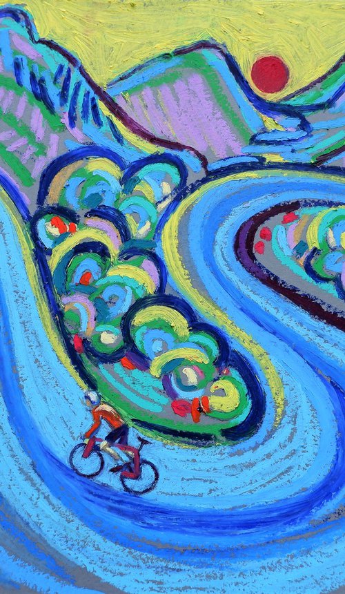 Cycling in the mountains by Van Lanigh