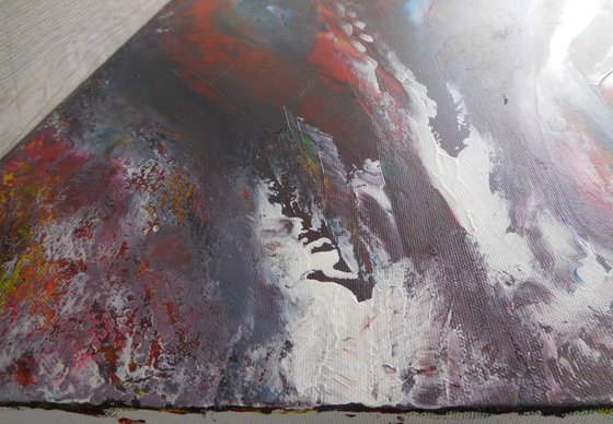 Misty - 60x60 cm,  Original abstract painting, acrylic on canvas