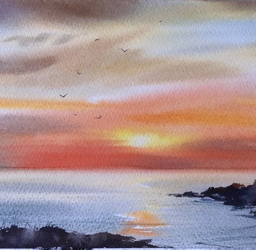 Sunset on the sea #10 by Eugenia Gorbacheva