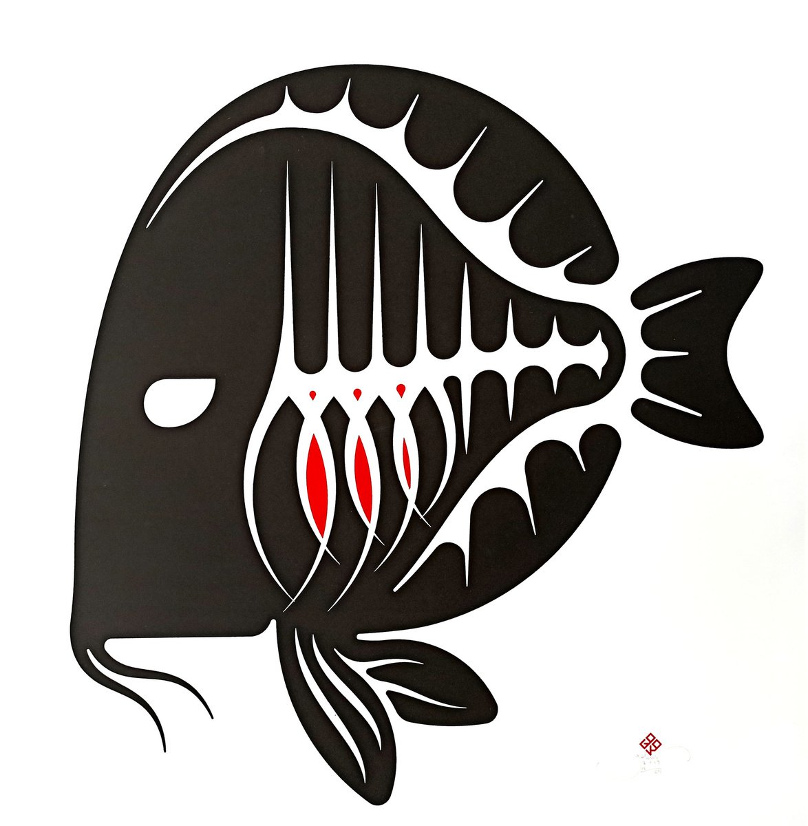 Abstract Animal Screenprint By Gokhan Okur, 28 X 28, Inside Outside 02, Original Artwork