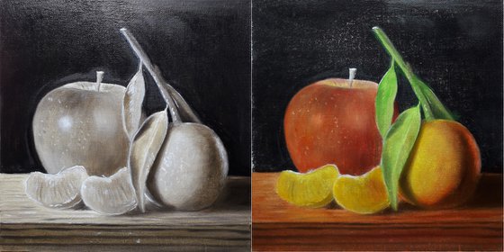 Apple with clementine