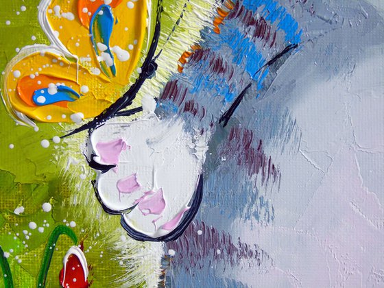 Cat in a flower paradise