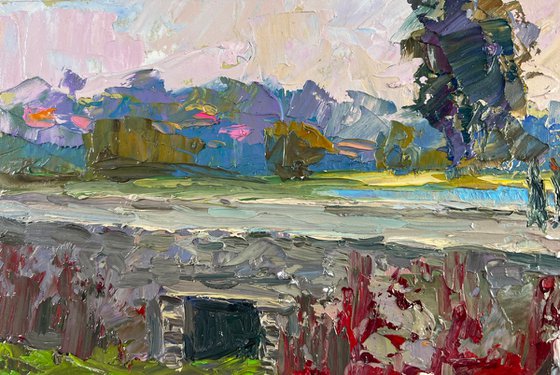 A Mysterious Evening on the Dam in the City