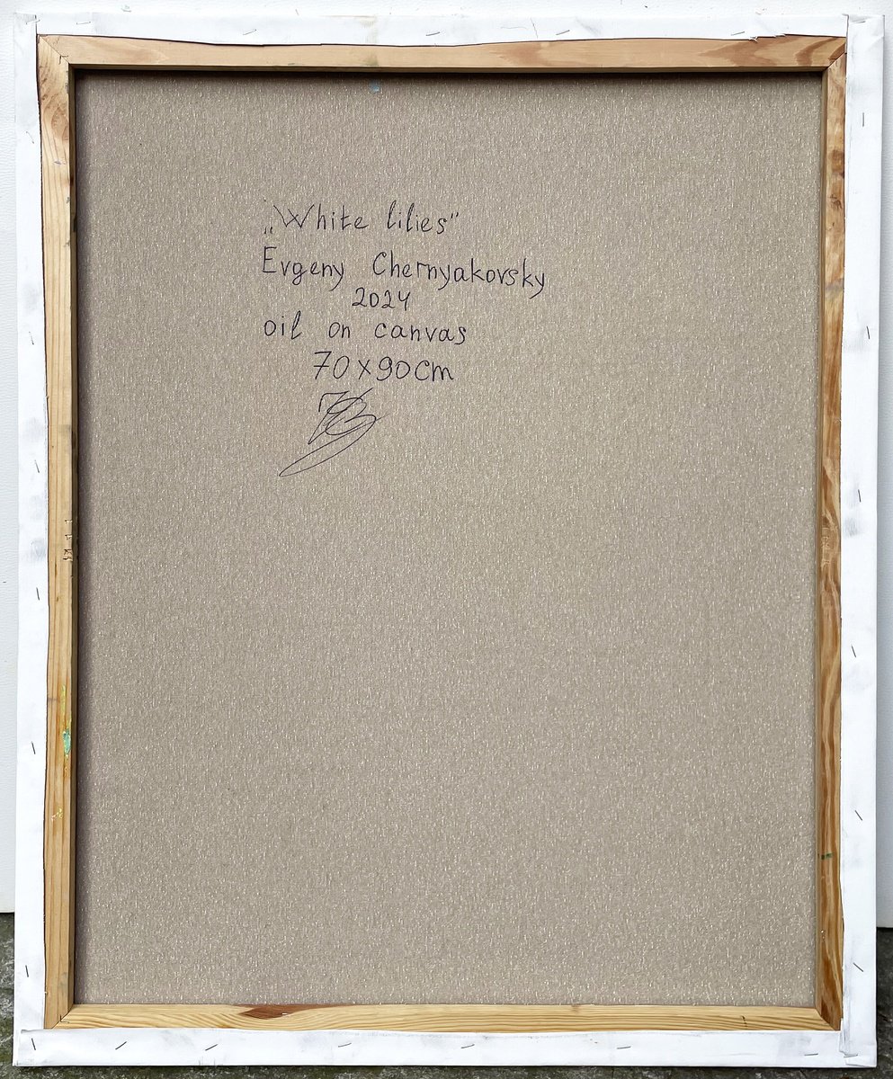 Impressionistic Botanical Oil Painting By Evgeny Chernyakovsky, 27 X 35, White Lilies, Original Artwork