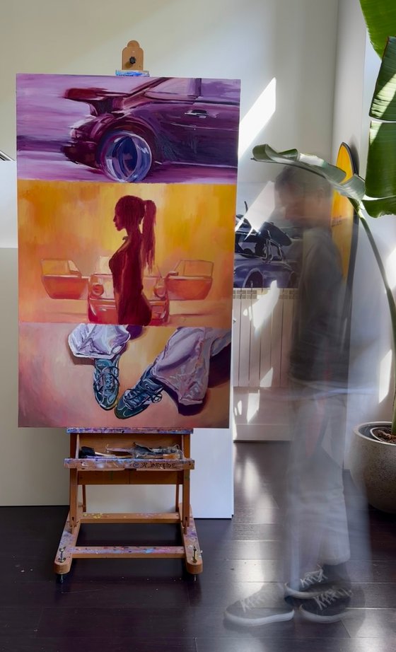 BEFORE IT HAPPENS 911 OIL ON CANVAS 160x100cm