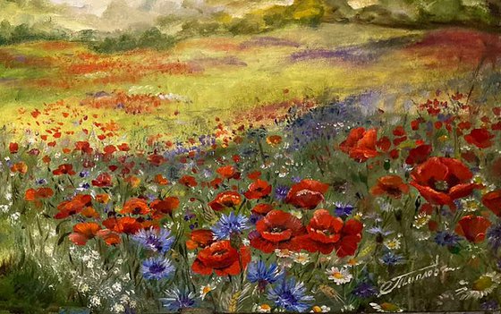 ''July day''. Original oil painting