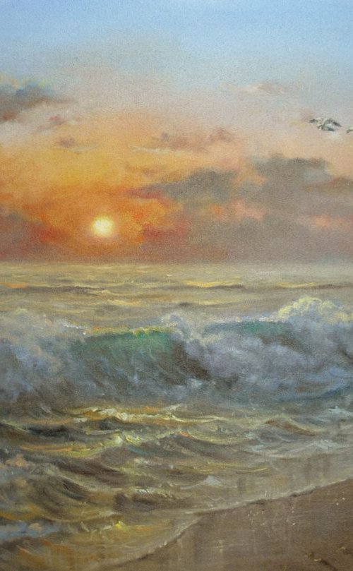 Beach Sun 36x24 in by Vishalandra Dakur