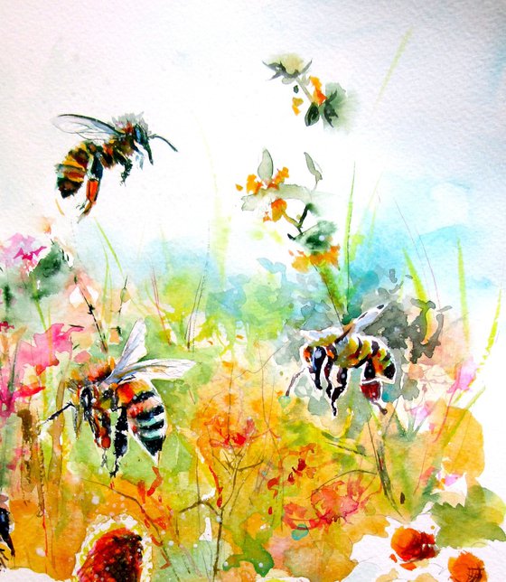 Bees and flowers IV