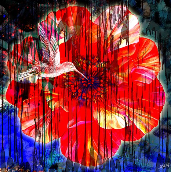 Flower and Colibri
