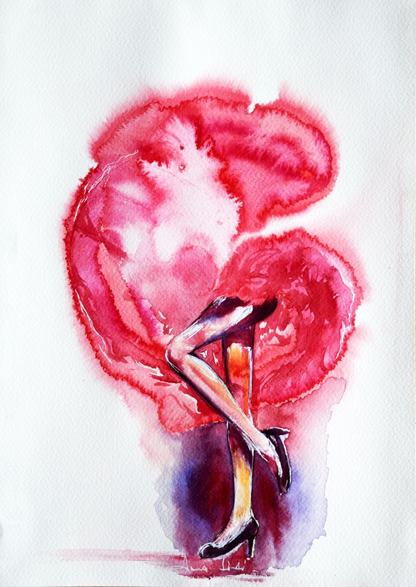 Dance with me I / Series of ink painting on paper by Anna Sidi-Yacoub