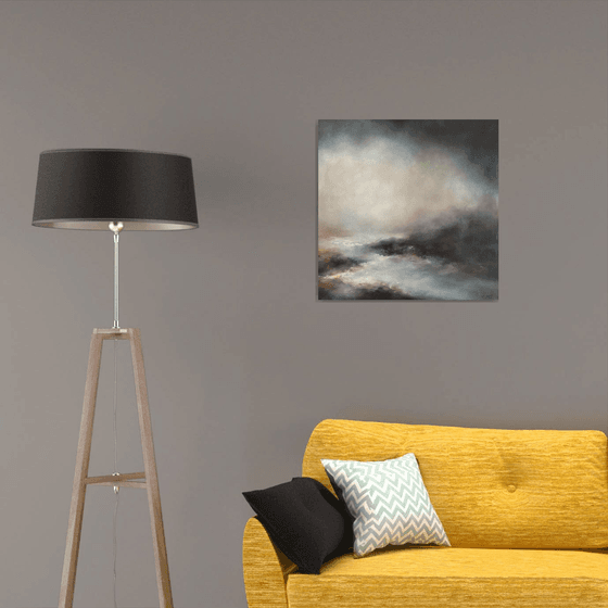 Love of heaven and love of earth 60X60 cm - tranquility painting ANY SIZE gray wall art light gray abstract painting modern art monochrome art minimalism painting calm wall art (2019)