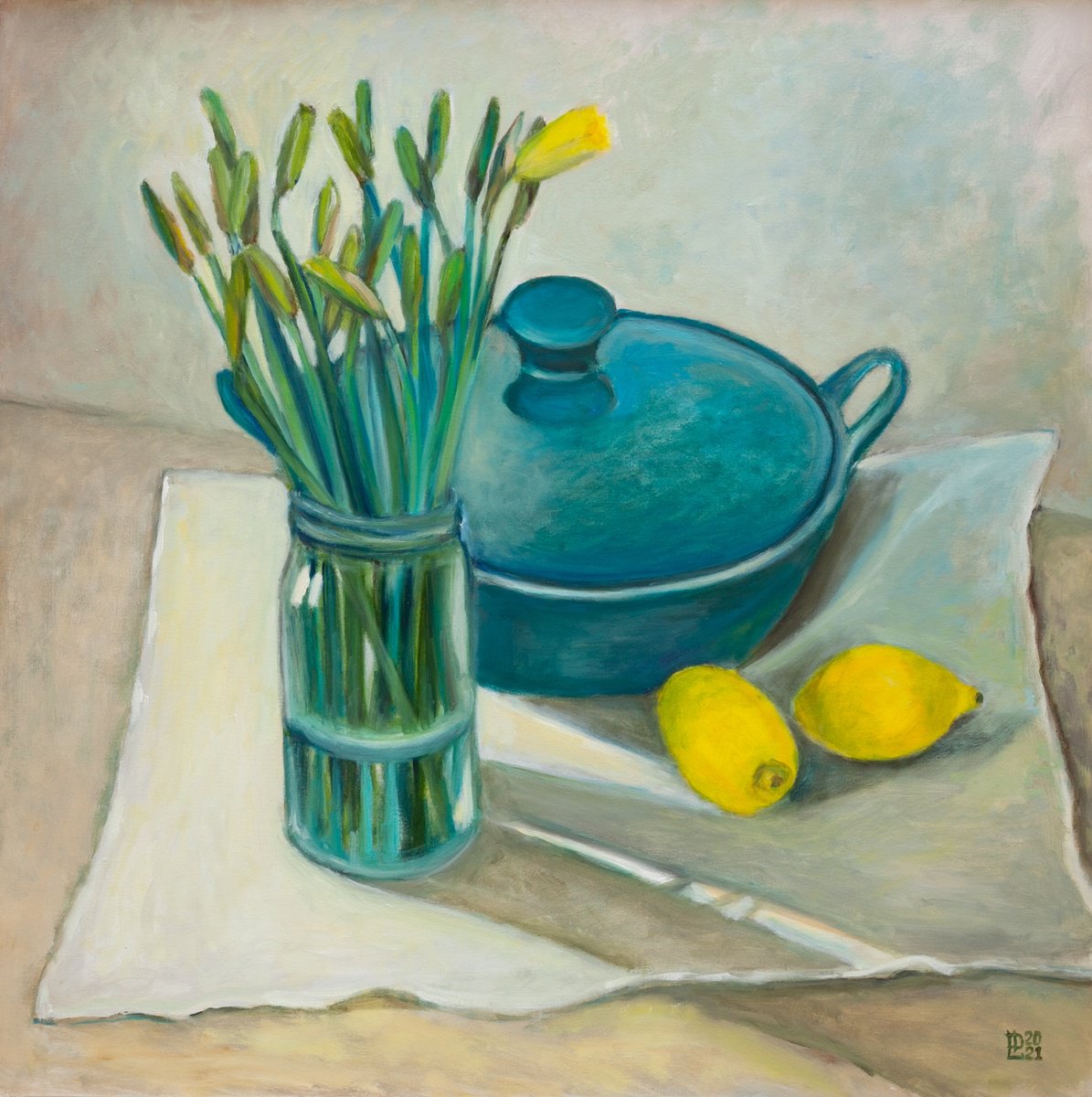 Still Life With Lemons FRAMED by Liudmila Pisliakova