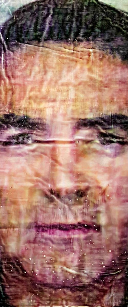 George (n.335) - 51,50 x 73,00 x 2,50 cm - ready to hang - mix media painting on stretched canvas by Alessio Mazzarulli