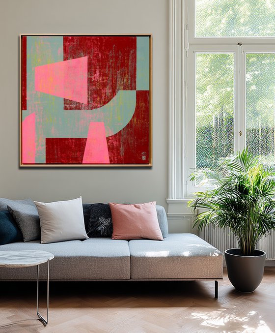 Fractured fallen pink red