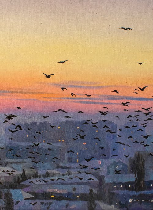 Flock at First Light by Zhanna Kondratenko
