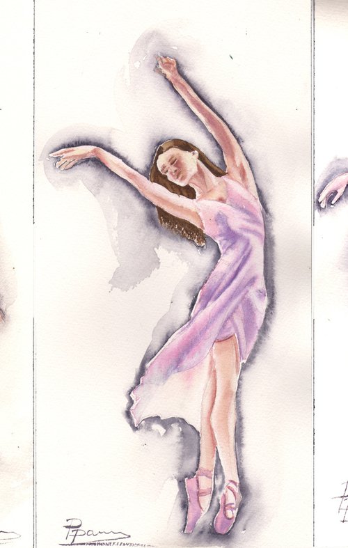 Set Of 3 Ballerinas Art by Olga Tchefranov (Shefranov)