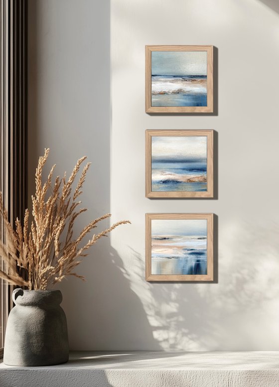 Three seas, set of 3 paintings