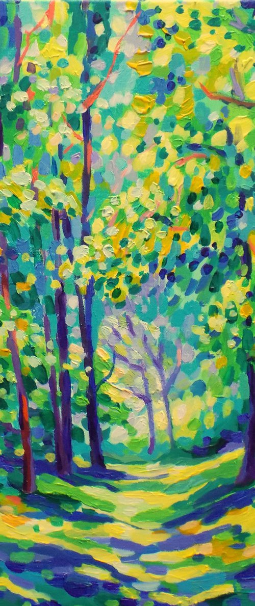 Forest in turquoise and yellow by Maja Grecic