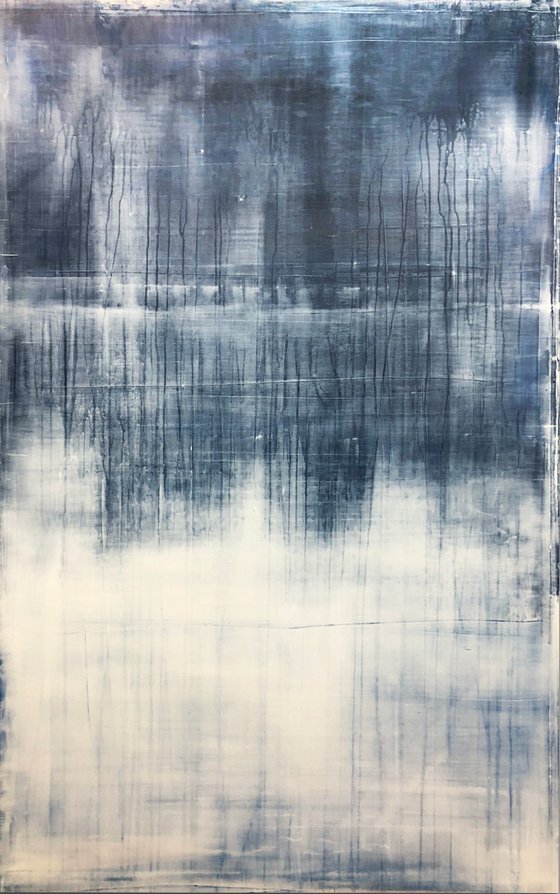 Industrial Blue & White (30x48in)